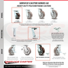 Service Caster 4 Inch Polyurethane Swivel Caster Set with Roller Bearing and Swivel Lock SCC SCC-30CS420-PPUR-BSL-4